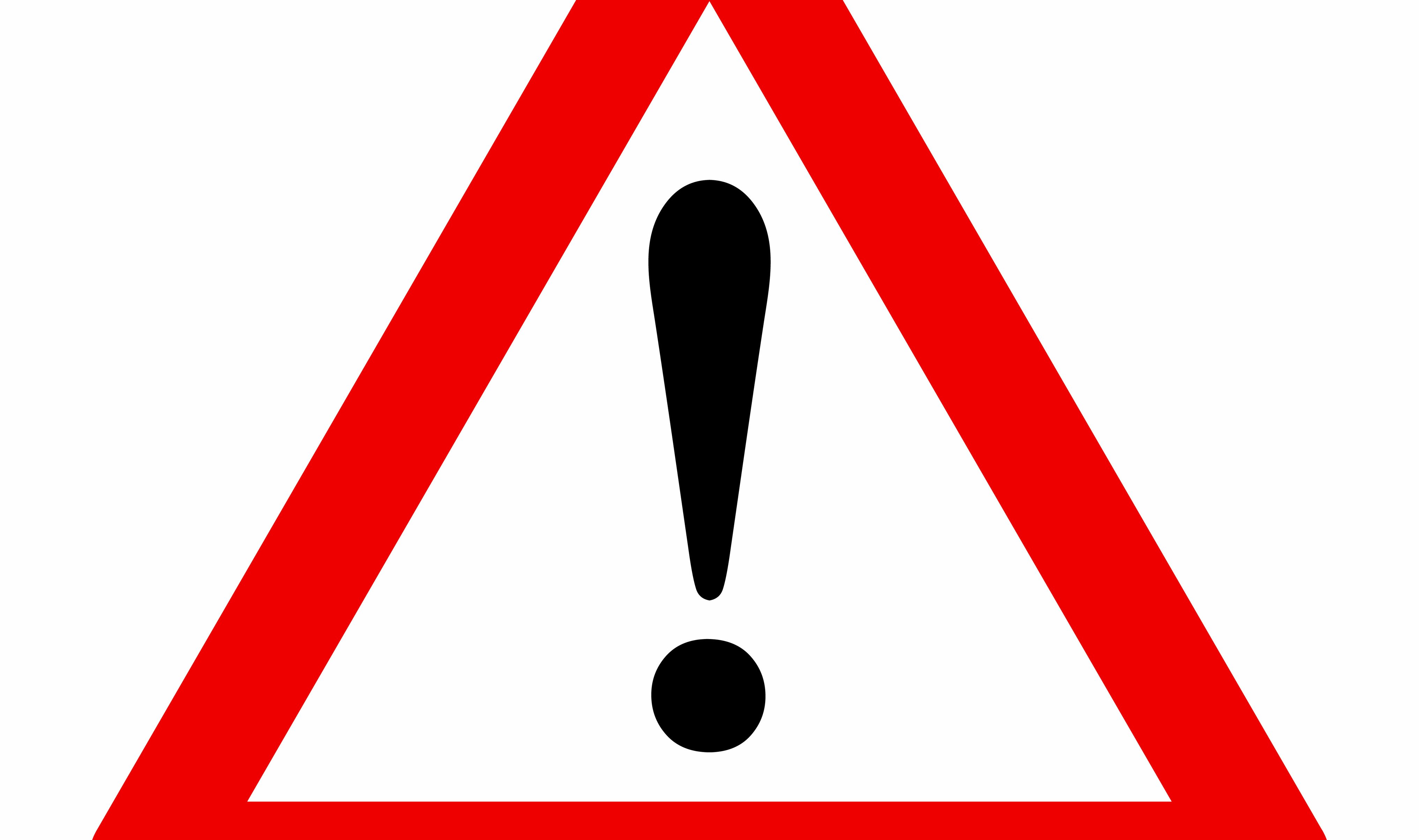 Foto des Verkehrsschilds "Achtung"