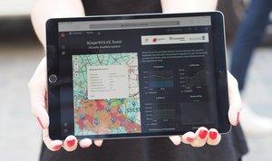 Klimadaten Bürgerwolke online auf iPad.